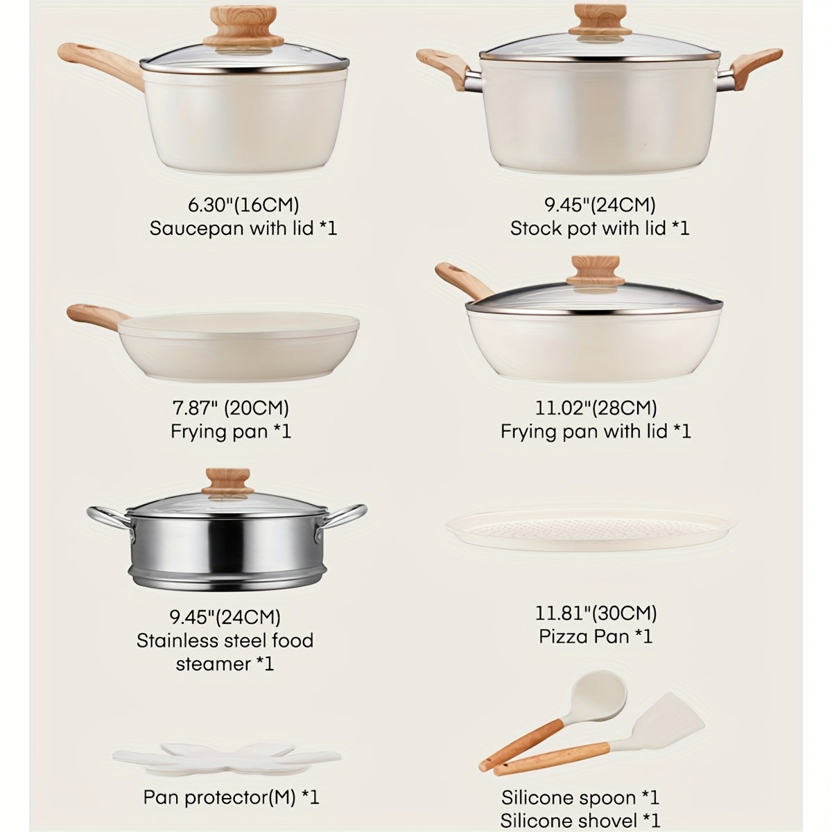 Ceramic Non-Stick Cookware Set | Kitchen Collection | Aroselle