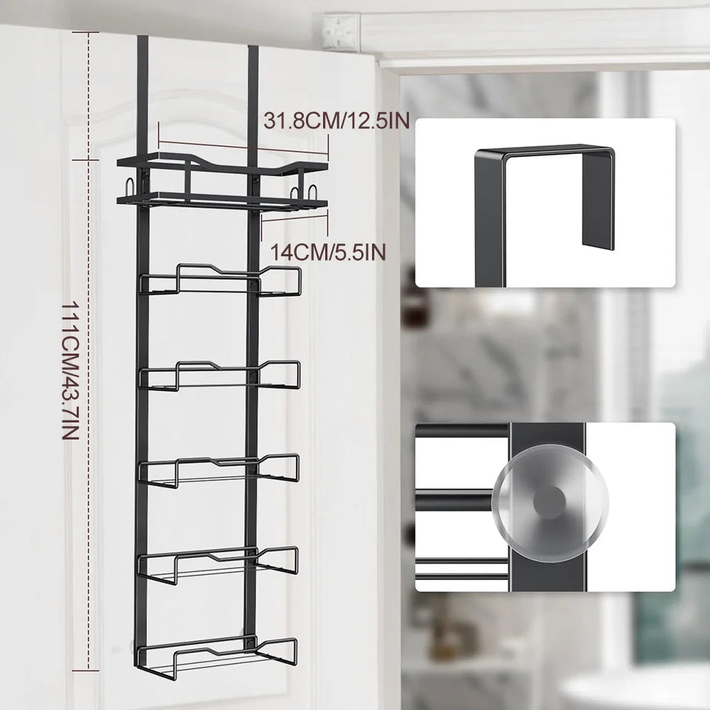 Over-Door Towel Rack with Hooks – Space-Saving Metal Organizer for Bathroom Storage, Durable and Easy to Install 1