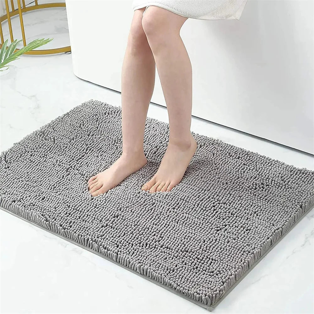Ultra Soft, Non Slip and Quick Dry Chenille Bath Mat | Bathroom Collection | Aroselle