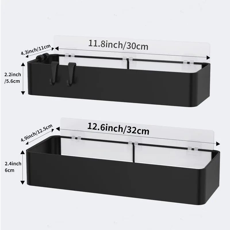 2-Pack Shower Caddy Matte Black | Bathroom Collection | Aroselle