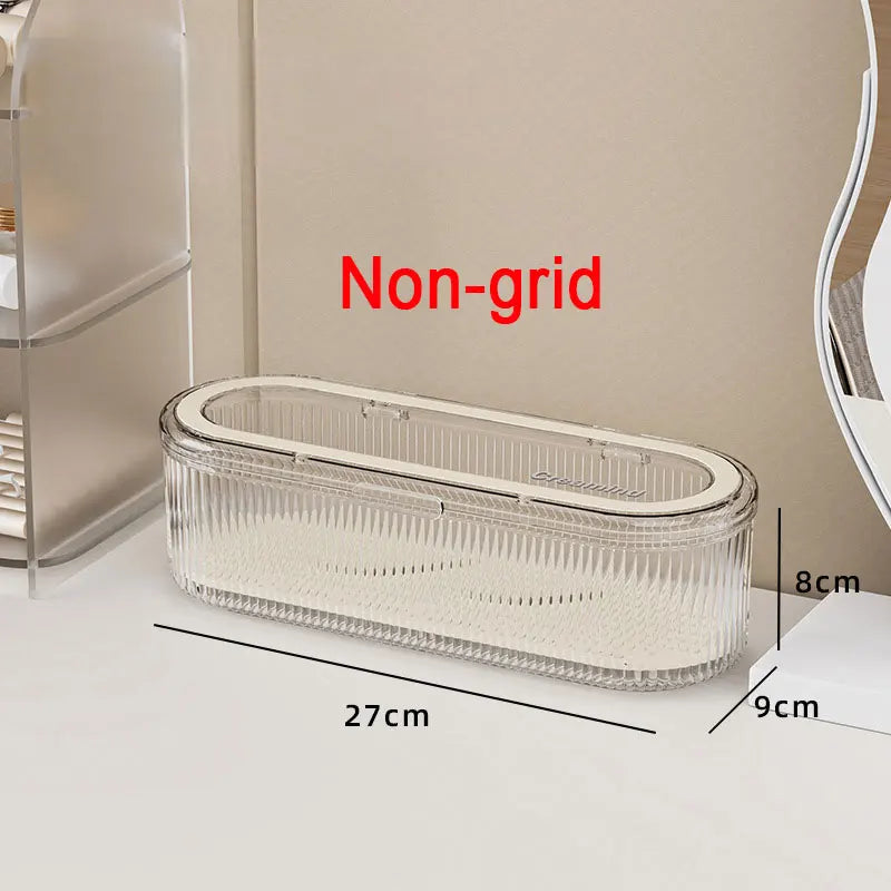 Acrylic Makeup Brush Holder with Lid | Storage Collection | Aroselle