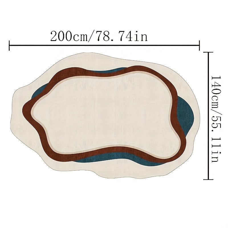 Irregular Abstract Area Rug - Modern Nordic Cream Living Room Carpet | Rug Collection | Aroselle