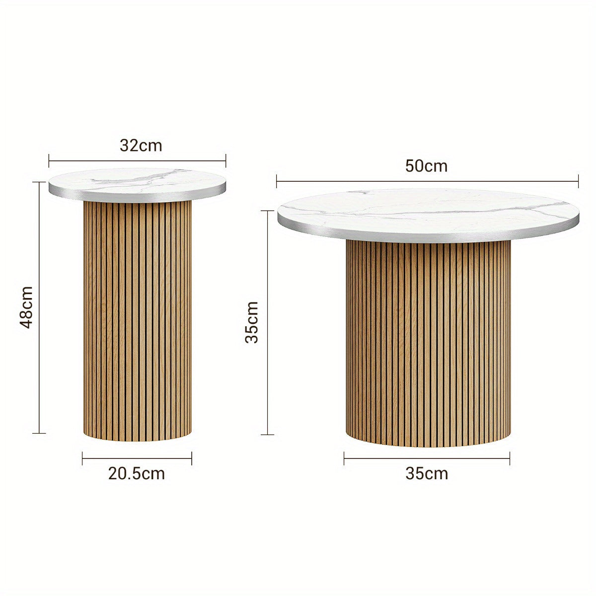 Marble & Wood Coffee Table Set | Furniture Collection | Aroselle