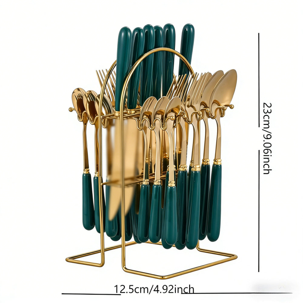 Cutlery Set With Stand (24PCS) | Kitchen Collection | Aroselle