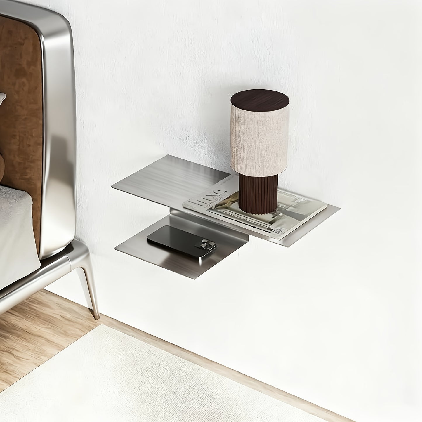 Stainless Steel Bedside Shelf | Furniture Collection | Aroselle