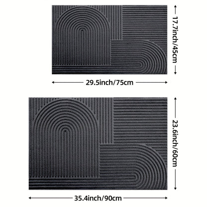 Durable Geometric Striped Door Mat - Non-Slip Modern Entryway Rug | Rug Collection | Aroselle