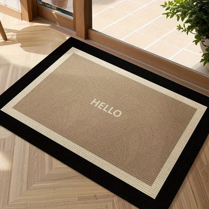 Hello Welcome Door Mat - Heavy Duty Non Slip For Indoor Entryway | Rug Collection | Aroselle