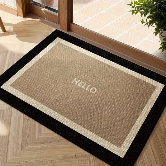 Hello Welcome Door Mat - Heavy Duty Non Slip For Indoor Entryway | Rug Collection | Aroselle