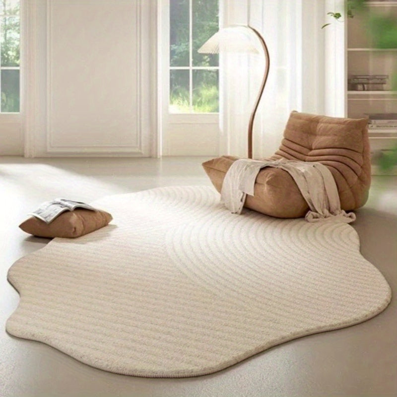 Faux Cashmere Bedroom Rug - Soft Cream Washable Area Rug | Rug Collection | Aroselle