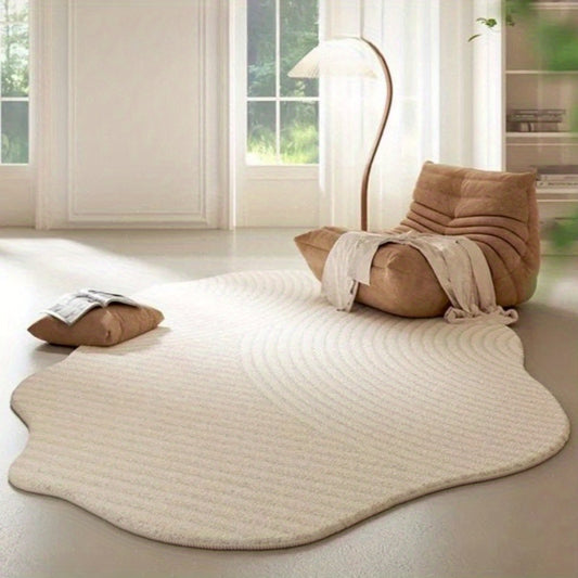 Faux Cashmere Bedroom Rug - Soft Cream Washable Area Rug | Rug Collection | Aroselle