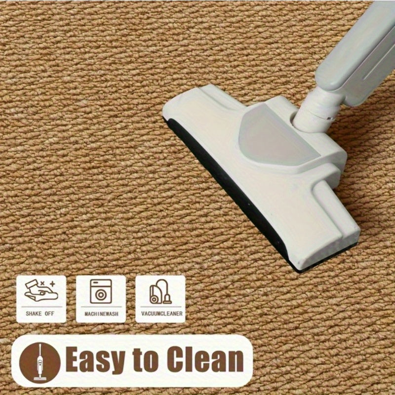Washable Jute Style Rug - Non Slip Indoor Floor Mat for Living Room & Entryway | Rug Collection | Aroselle