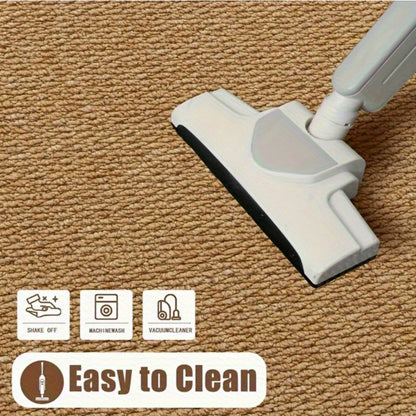 Washable Jute Style Rug - Non Slip Indoor Floor Mat for Living Room & Entryway | Rug Collection | Aroselle