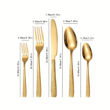 Hammered Design Cutlery Set (30PCS) | Kitchen Collection | Aroselle
