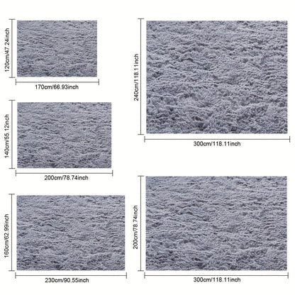 Plush Grey Shaggy Area Rug - Soft Fluffy Living Room Carpet | Rug Collection | Aroselle