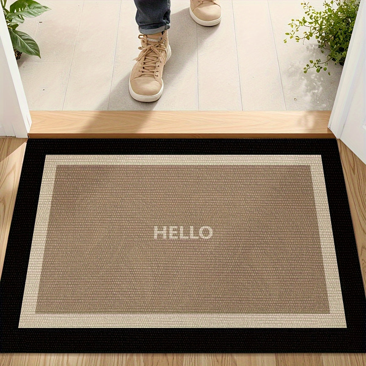 Hello Welcome Door Mat - Heavy Duty Non Slip For Indoor Entryway | Rug Collection | Aroselle