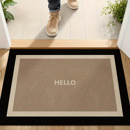 Hello Welcome Door Mat - Heavy Duty Non Slip For Indoor Entryway | Rug Collection | Aroselle