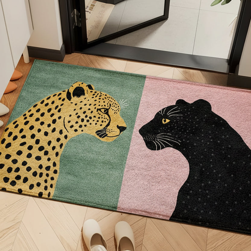 Leopard Print Bath Mat - Soft Non Slip Bathroom & Door Mat | Rug Collection | Aroselle