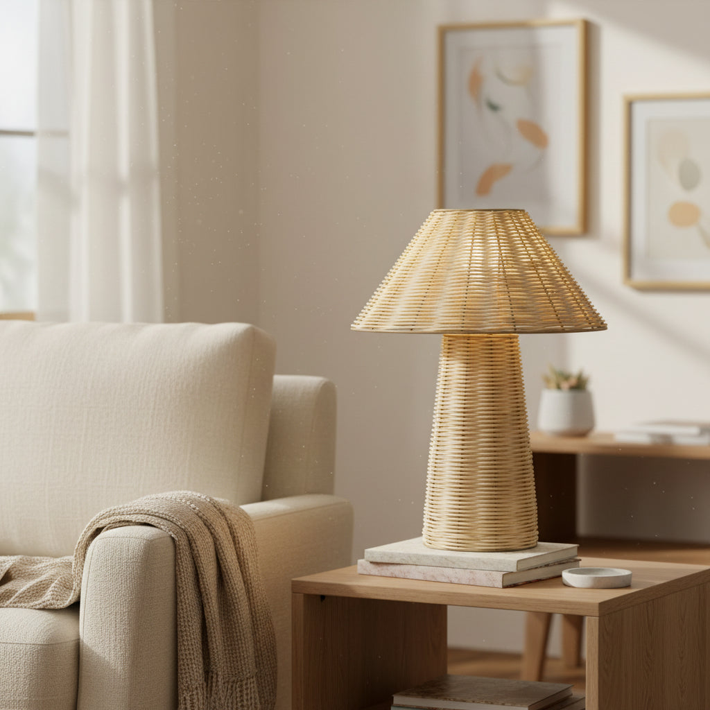 Natural Rattan Table Lamp | Decor Collection | Aroselle