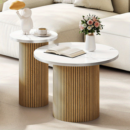 Marble & Wood Coffee Table Set | Furniture Collection | Aroselle