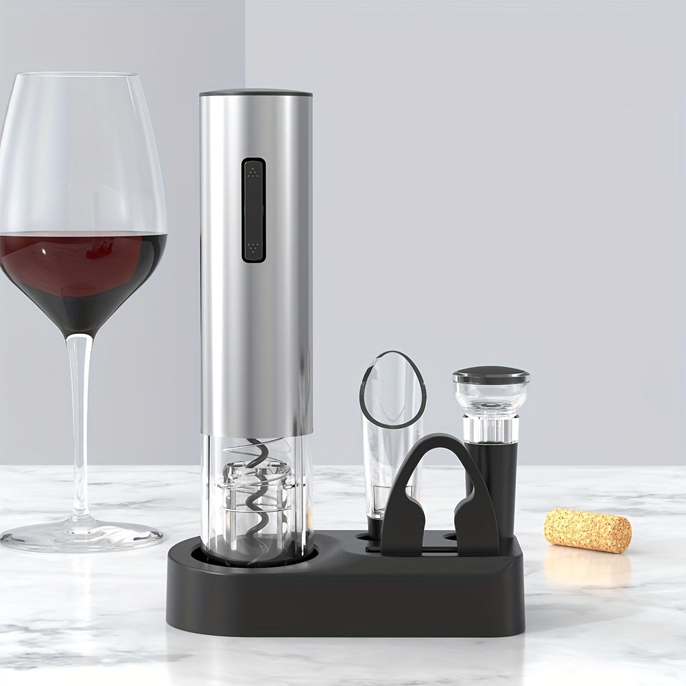 Stainless Steel 5-in-1 Electric Wine Opener Set | Kitchen Collection | Aroselle