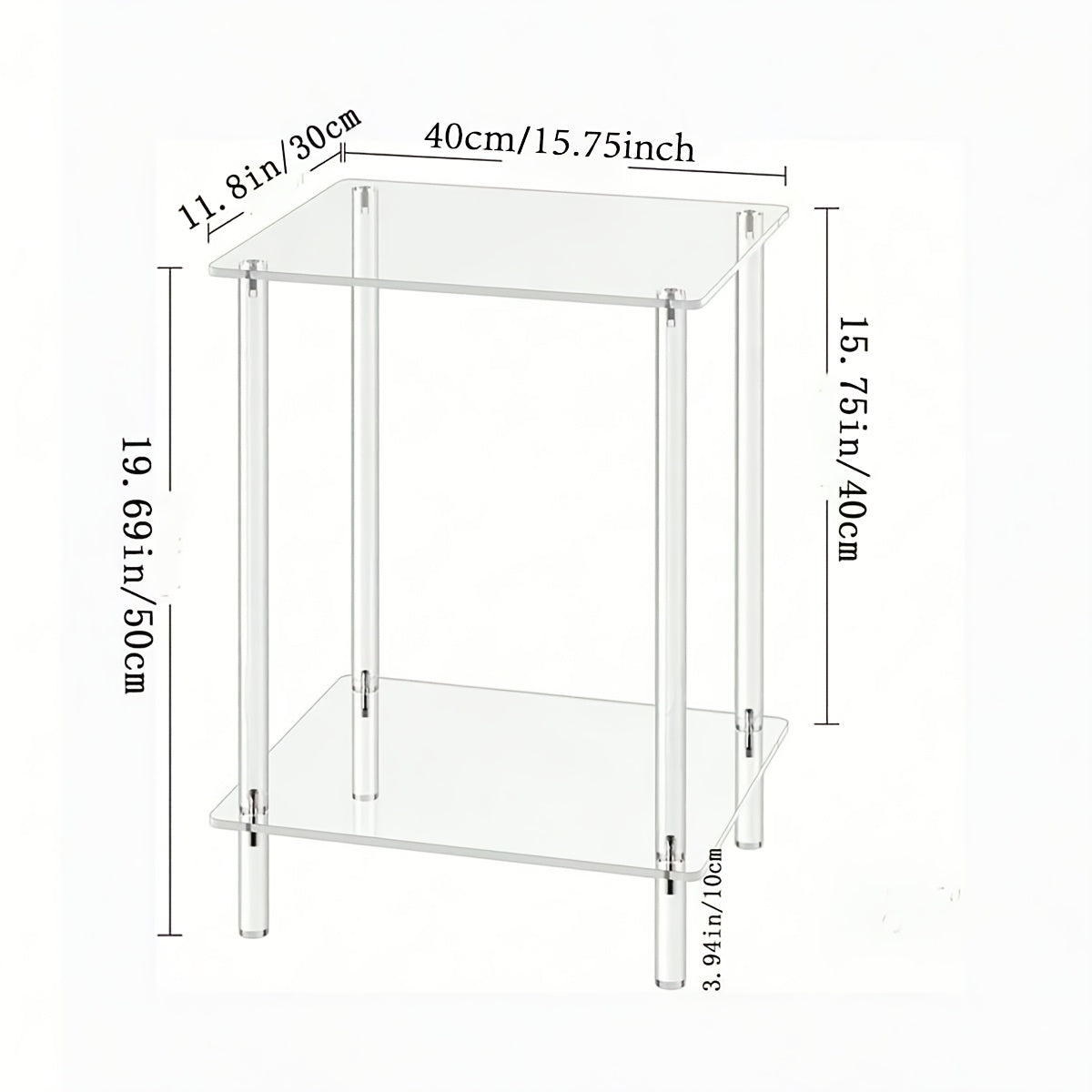 Squared Acrylic Side Table | Furniture Collection | Aroselle