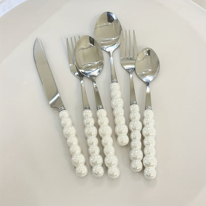 Cutlery Set with Ceramic Handles (5PCS) | Kitchen Collection | Aroselle
