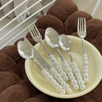 Cutlery Set with Ceramic Handles (5PCS) | Kitchen Collection | Aroselle