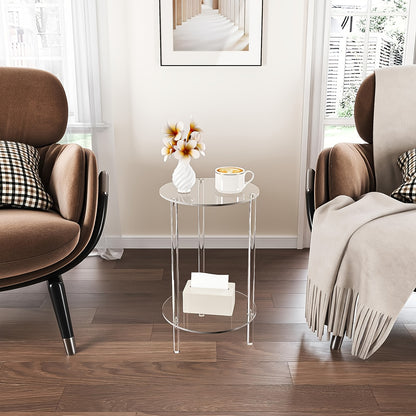 Transparent Acrylic Round Side Table | Furniture Collection | Aroselle