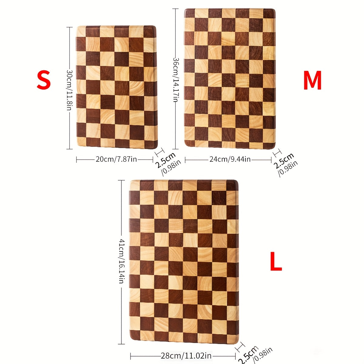 Wooden Checkered Cutting Board | Kitchen Collection | Aroselle