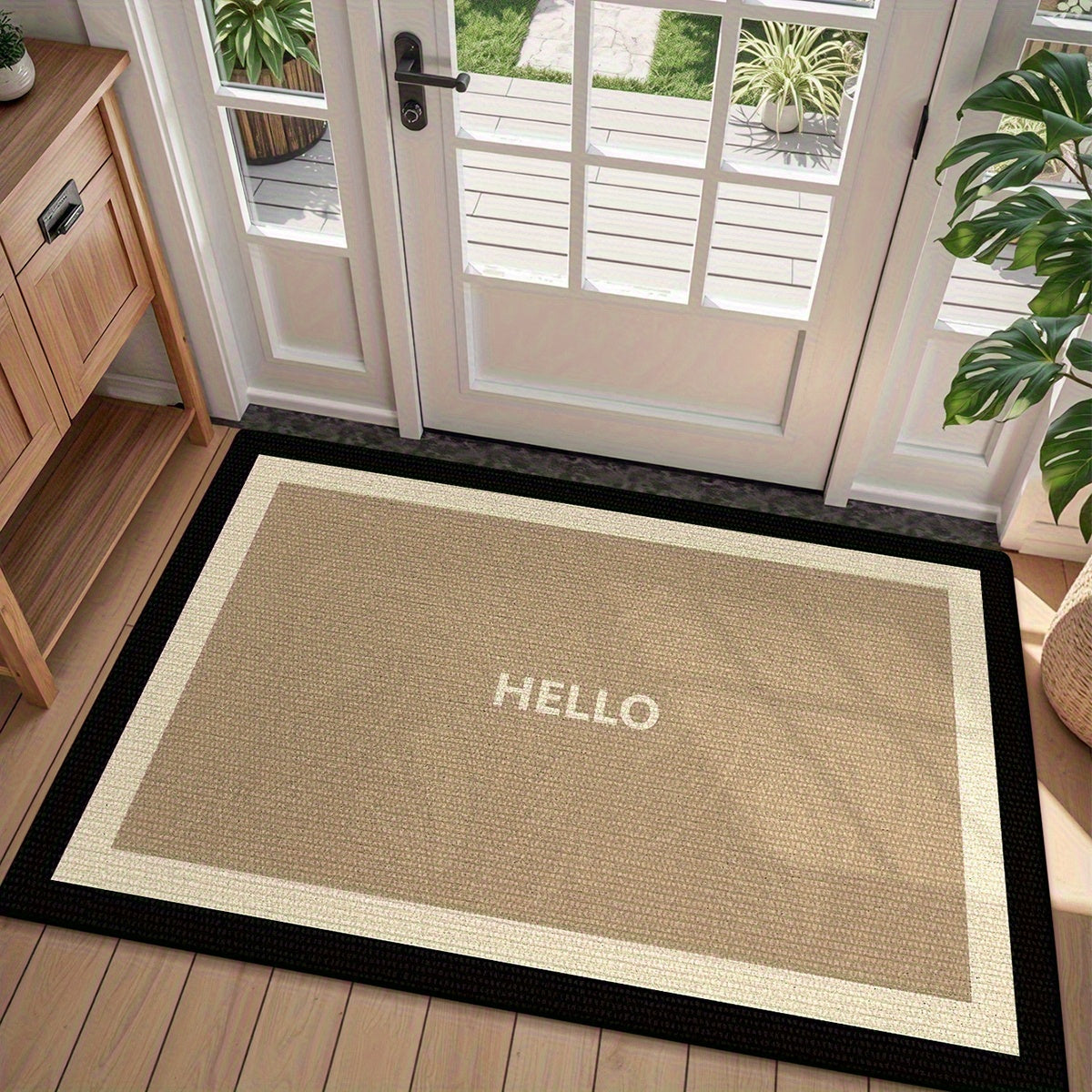 Hello Welcome Door Mat - Heavy Duty Non Slip For Indoor Entryway | Rug Collection | Aroselle