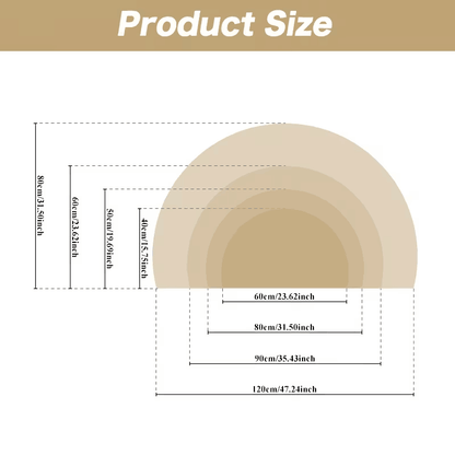 Bamboo Semi-Circular Door Mat - Natural Non Slip Entrance Doormat | Rug Collection | Aroselle