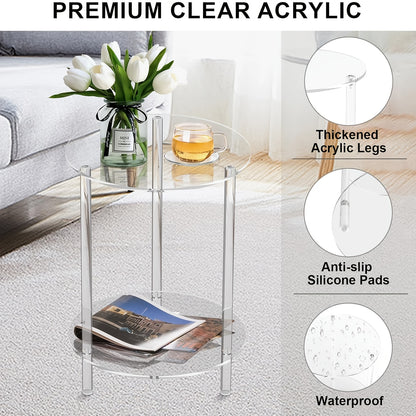Transparent Acrylic Round Side Table | Furniture Collection | Aroselle