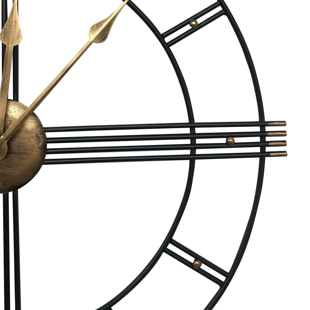 Metal Wall Clock With Large Retro Roman Numerals | Decor Collection | Aroselle