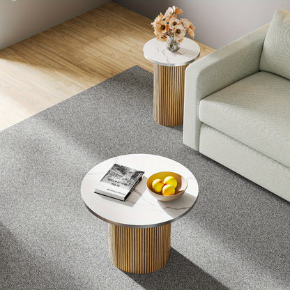Marble & Wood Coffee Table Set | Furniture Collection | Aroselle