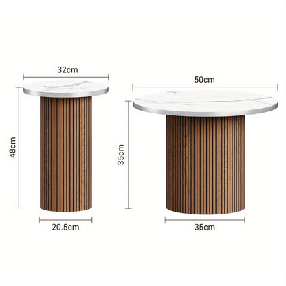 Marble & Wood Coffee Table Set | Furniture Collection | Aroselle