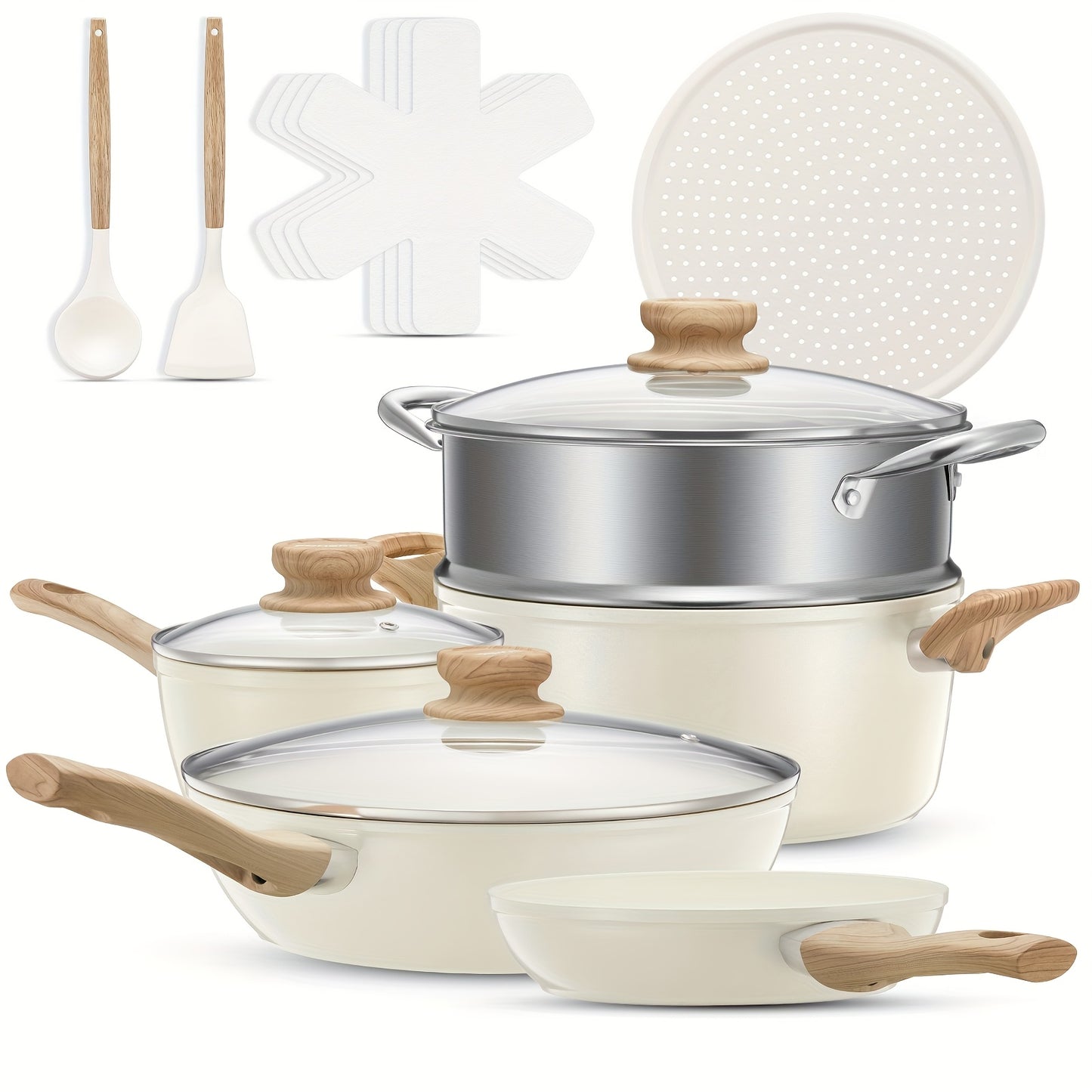 Ceramic Non-Stick Cookware Set | Kitchen Collection | Aroselle