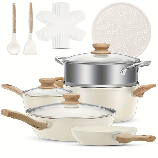 Ceramic Non-Stick Cookware Set | Kitchen Collection | Aroselle