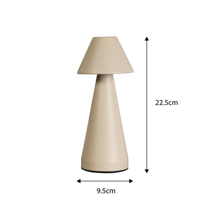 Rechargeable Cream Cone Table Lamp | Decor Collection | Aroselle
