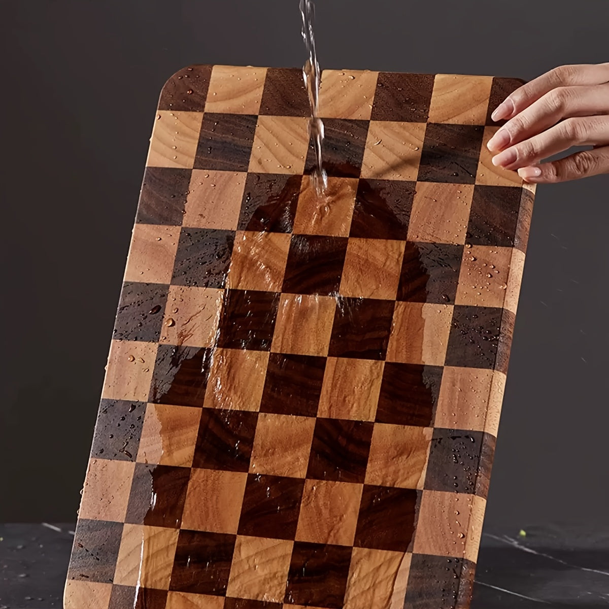 Wooden Checkered Cutting Board | Kitchen Collection | Aroselle