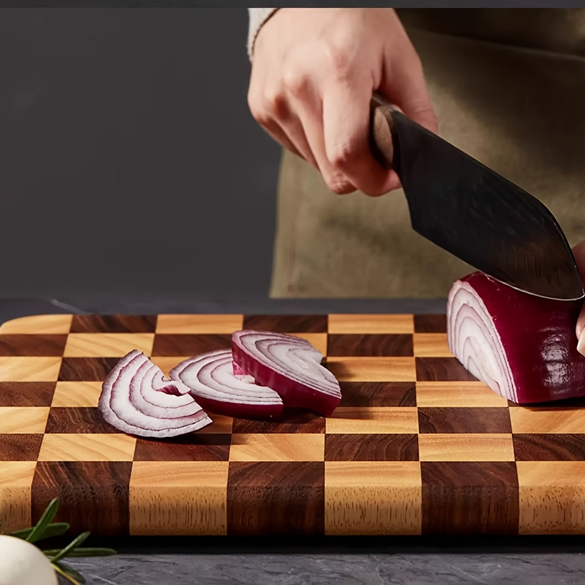 Wooden Checkered Cutting Board | Kitchen Collection | Aroselle