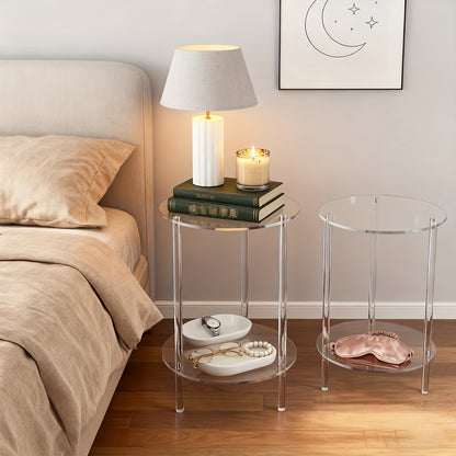 Transparent Acrylic Round Side Table | Furniture Collection | Aroselle