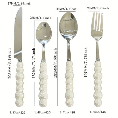 Cutlery Set with Ceramic Handles (5PCS) | Kitchen Collection | Aroselle