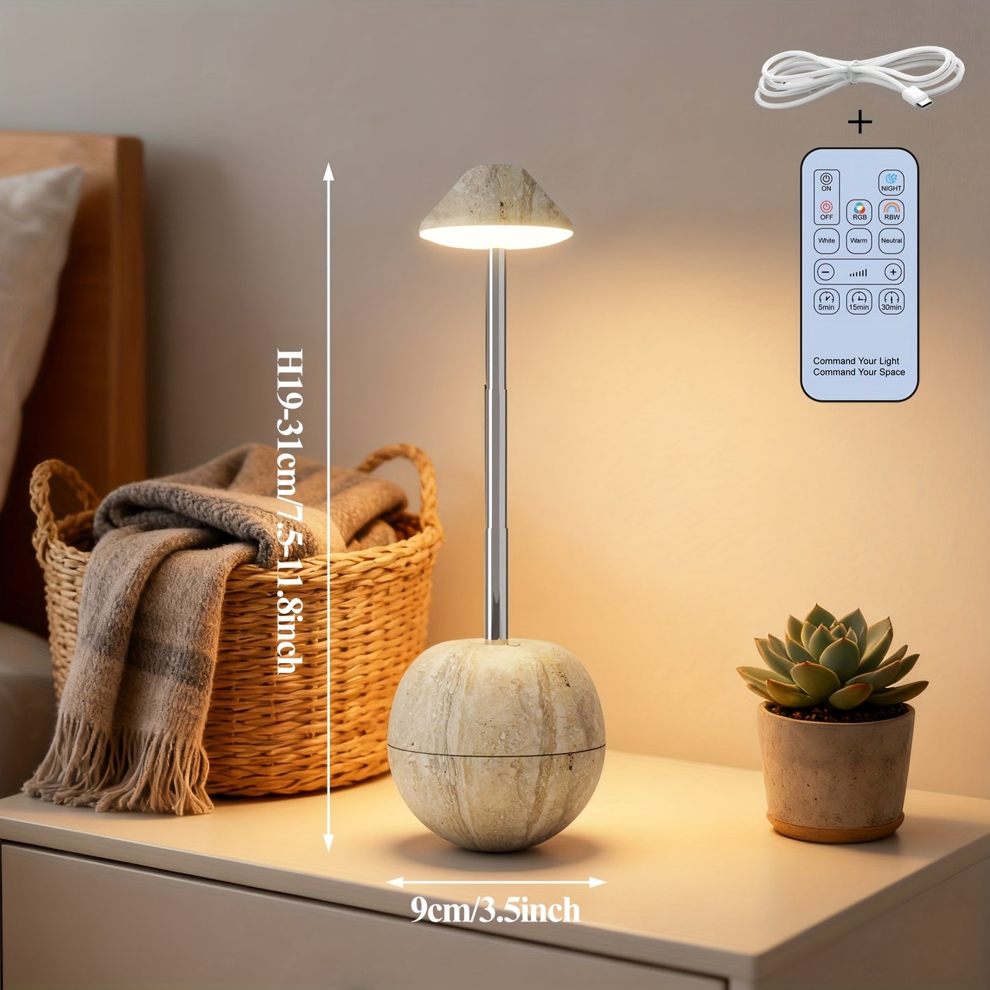 Minimalist Orbit Stone LED Night Lamp | Decor Collection | Aroselle