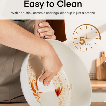 Ceramic Non-Stick Cookware Set | Kitchen Collection | Aroselle