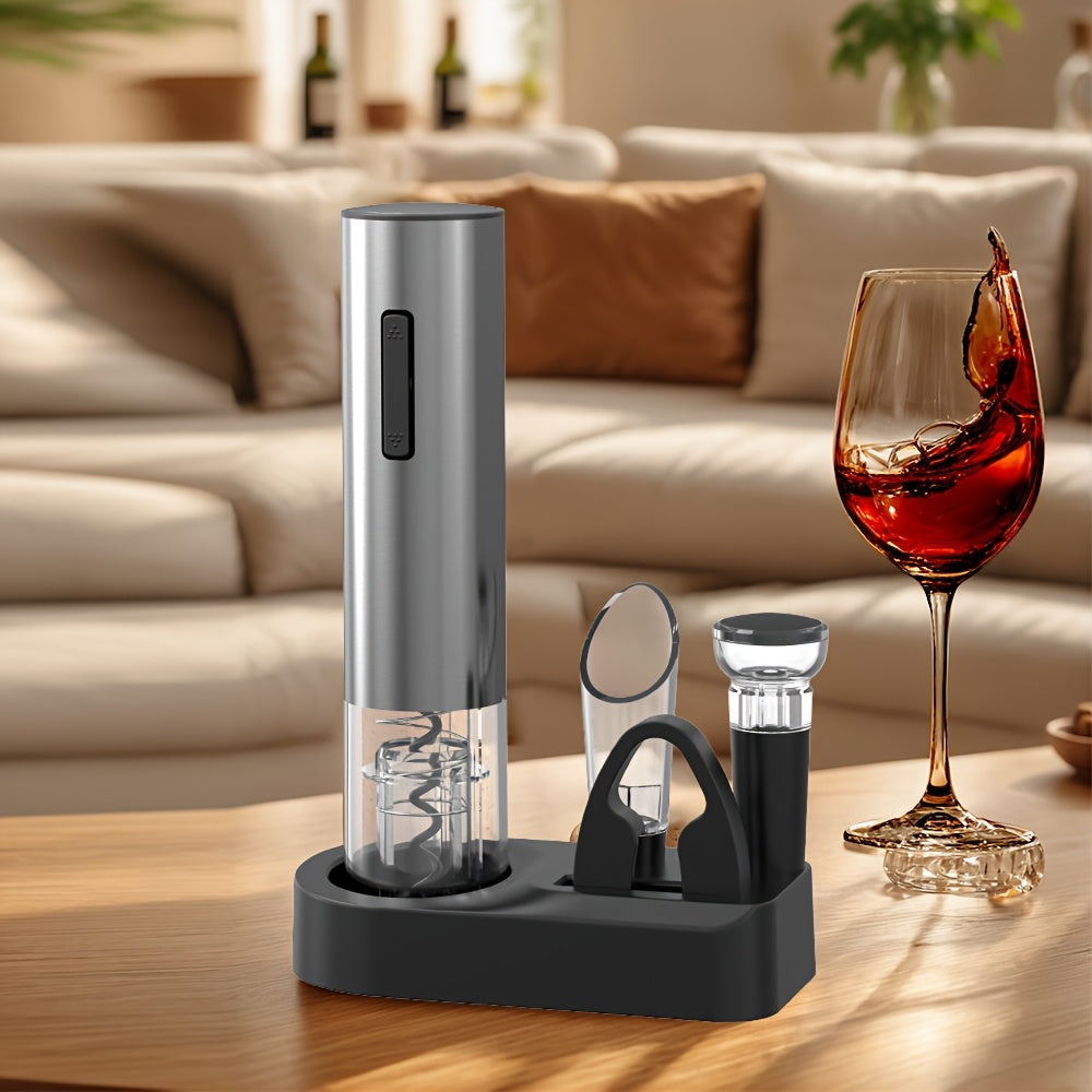 Stainless Steel 5-in-1 Electric Wine Opener Set | Kitchen Collection | Aroselle