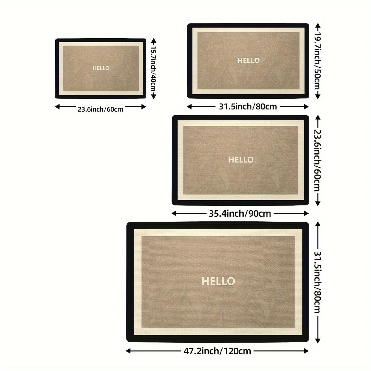 Hello Welcome Door Mat - Heavy Duty Non Slip For Indoor Entryway | Rug Collection | Aroselle