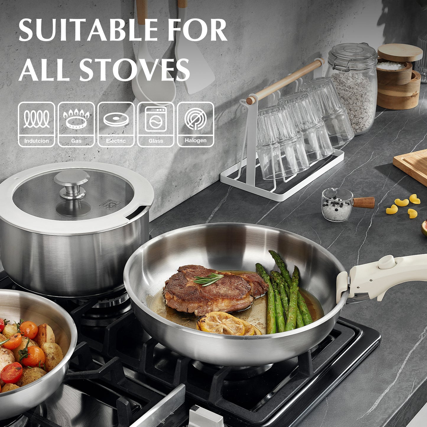 Stainless Steel Cookware Set | Kitchen Collection | Aroselle