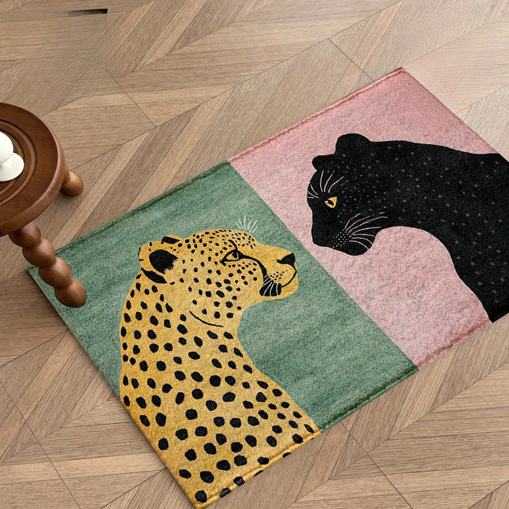 Leopard Print Bath Mat - Soft Non Slip Bathroom & Door Mat | Rug Collection | Aroselle