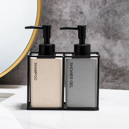 ceramic soap dispenser set 330ml for kitchen and bathroom minimalistic home design