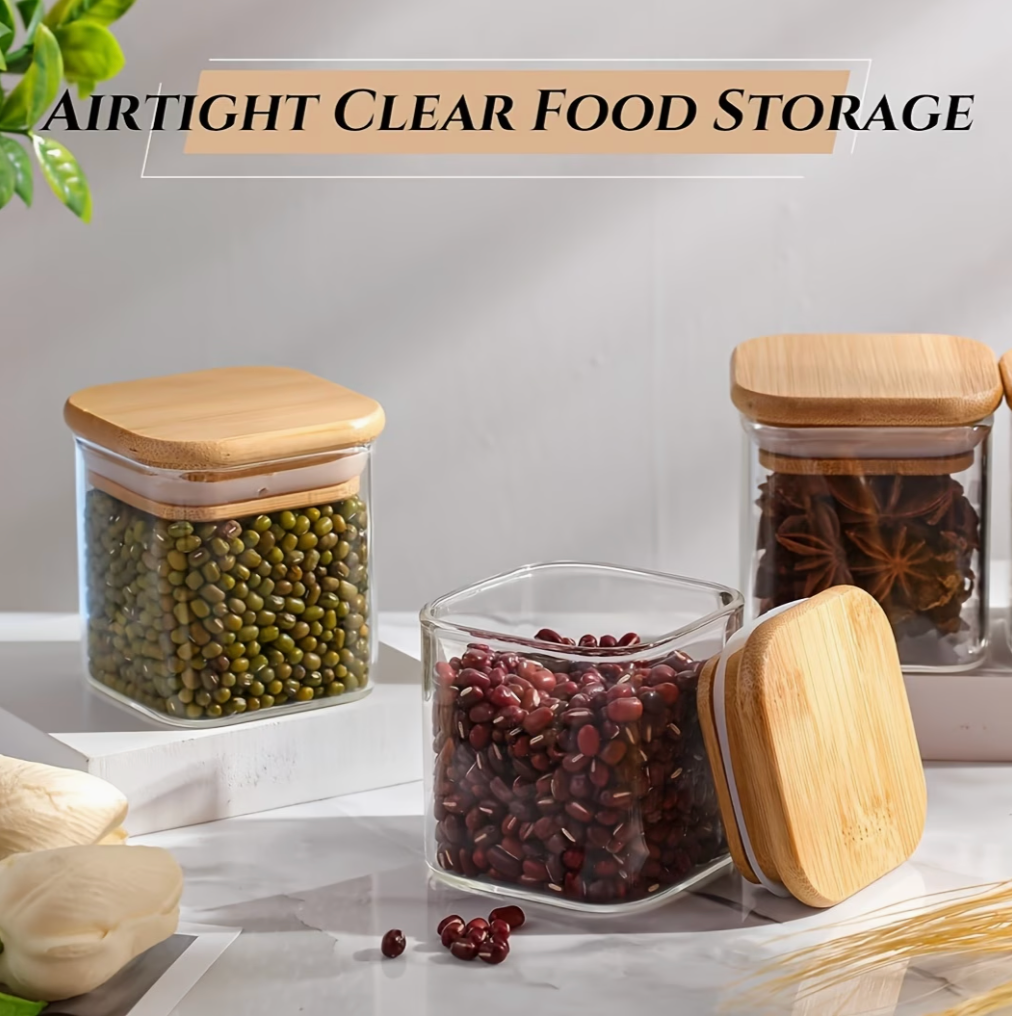 Spice Jars With Bamboo Lid | Kitchen Collection | Aroselle